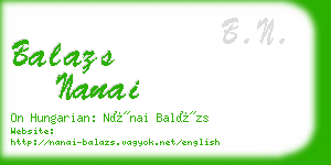 balazs nanai business card